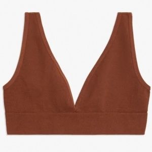 WeWoreWhat V-Neck Seamless Bra Top S - Brunette